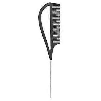 Haar-Highlighting-Schwanzkamm Antistatischer Haarstyling-Kamm für Friseursalon Home (Schwarz)