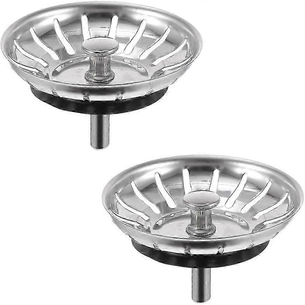 2 Pack Kitchen Sink Strainer Plug, Drain Basket Strainer (80mm Diameter) 26-27