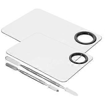Stainless Steel Makeup Mixing Palette and Spatula for Precise Color Mixing and Nail Art