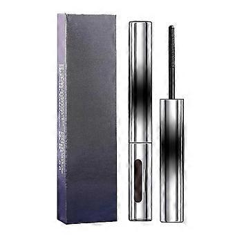 Waterproof Lengthening Mascara with Dual Brush, Silk Fiber, Smudge-Proof Black - 1PC