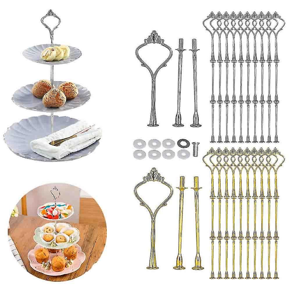 10 Set Cake Stand Fittings Kits Tiered Tray For 3 Tier Cake Stand Holder Hardware