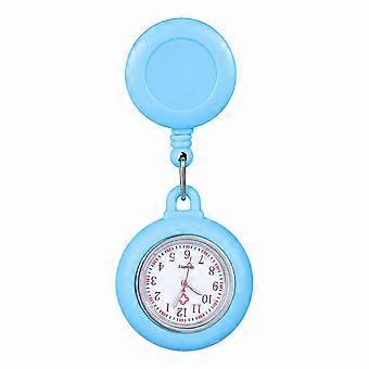 Badge Reel Pocket Watch Fashion Pocket Watch Clip-On Pocket Hanging Watch Creative Pocket Hanging Watch Test Watch für Studenten (Hellblau)