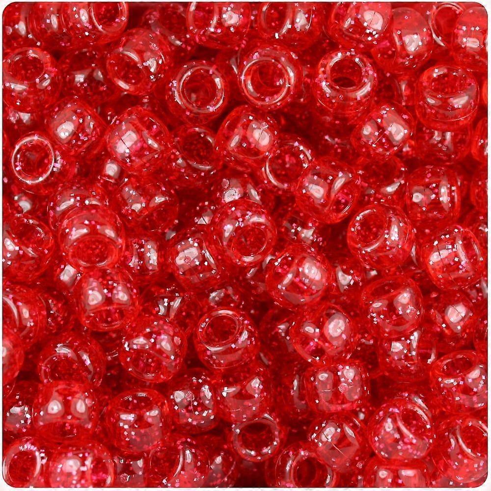 Ruby Sparkle 9mm Tønneponyperler (500 stk)