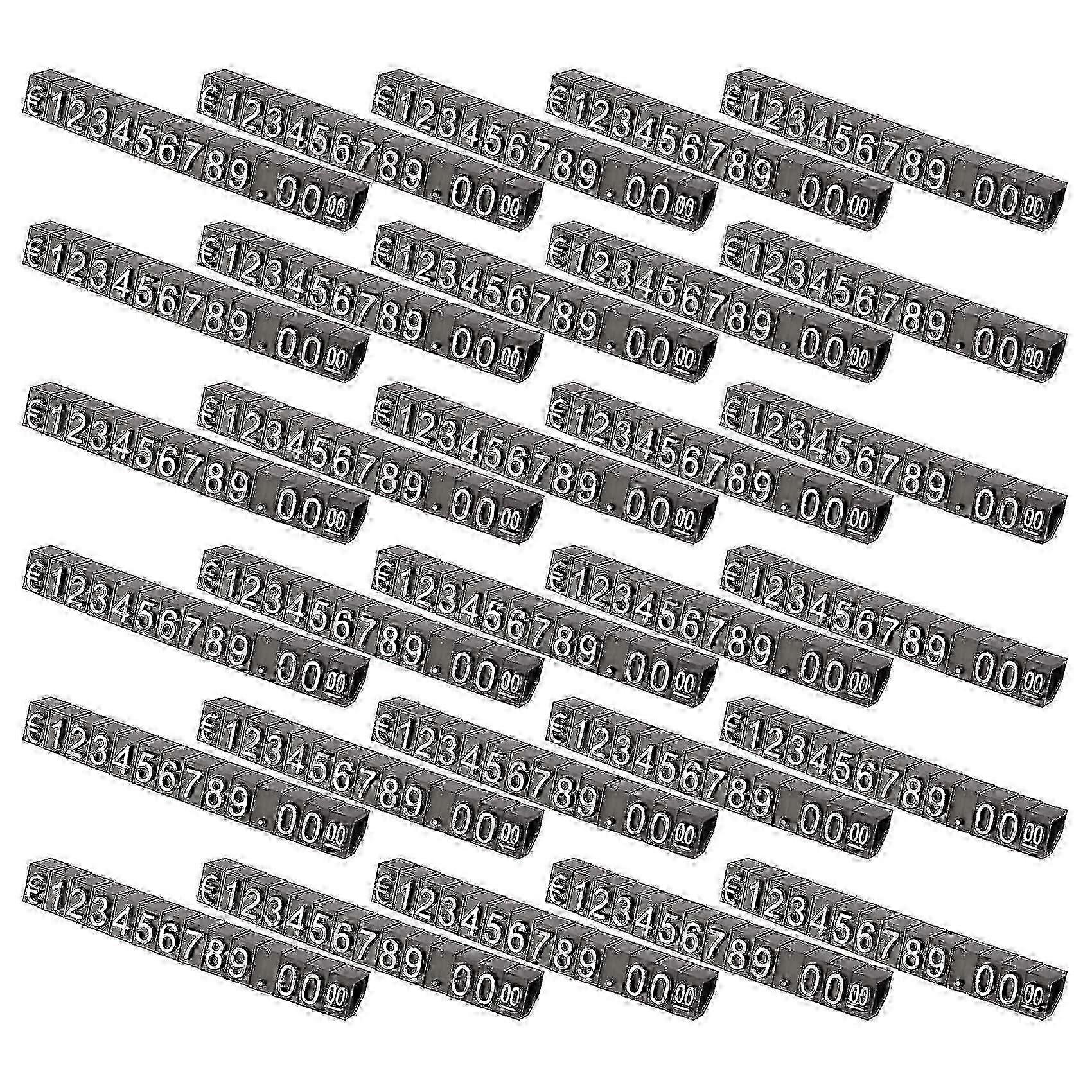 30Sets Plastic Cubes Display Tags Adjustable Number Stand Frame Label Shop