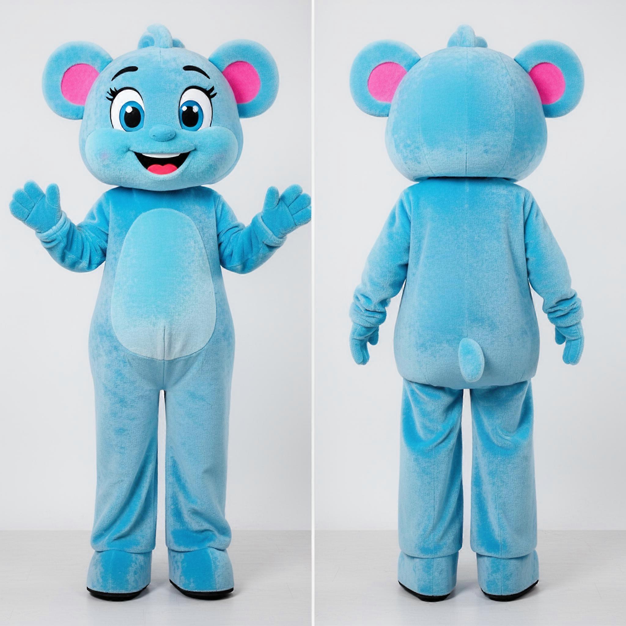 MASTICOT Sky Blue Padded Stilt Walker Mascot