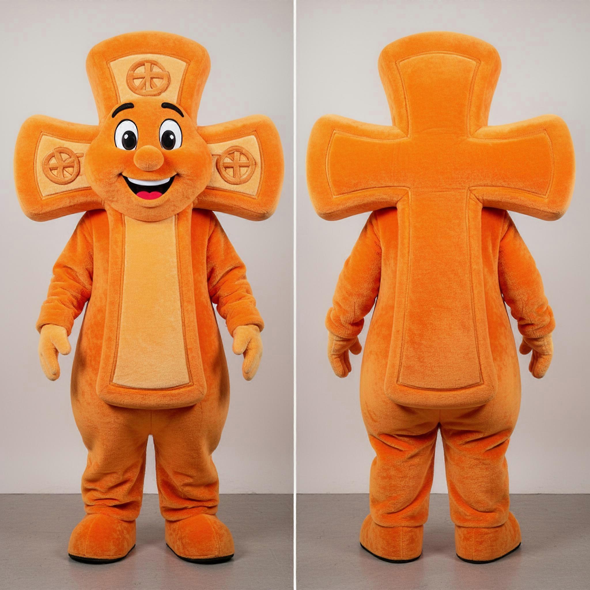 MASTICOT Orange Plush Celtic Cross Mascot