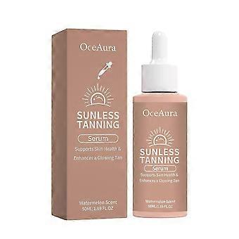 Sunless Tanning Serum, Watermelon Scent Self Tanner for Natural Bronze Glow, Moisturizing Gradual Tan Drops for Body, 50ml-WHBYV