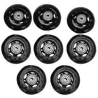 Paquete de 8 ruedas de patín en línea, ruedas de patín de ruedas para interiores / exteriores, ruedas de repuesto con rodamiento de 64 mm-bueno