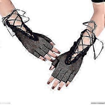 Frauen Braut Kurze Handschuhe Nachtclub Hohl Anti-UV Elastizität Handschuhe Tanz Halbfinger Handschuhe Bandage Seil Mesh Fäustling