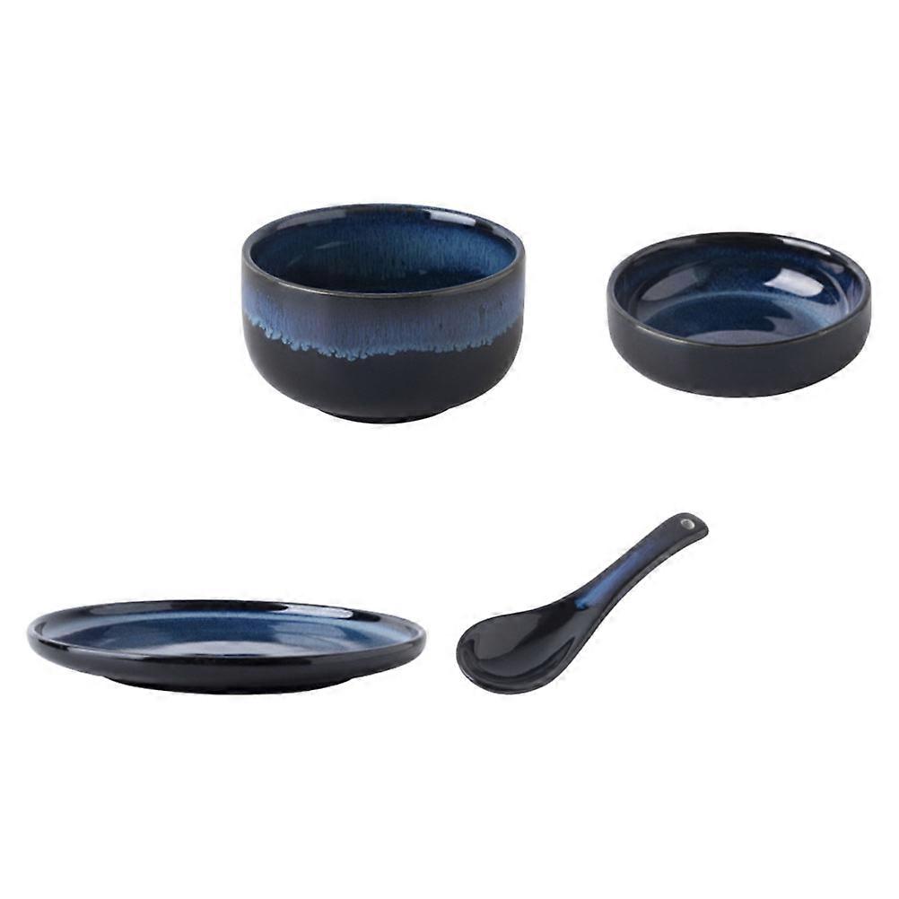 Ceramic Cutlery Set for Home Use 1Set Blue Elegant Tableware Kit