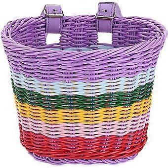 Woven Bike Basket Colorful Bike Basket Front Bike Basket Toddler Scooter Accessories Bike Storage Basket for Kids