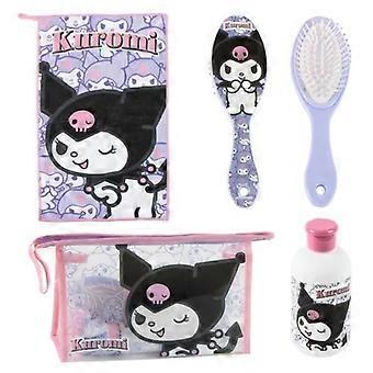 Hello Kitty Kuromi Purple Hygiene Kit with Pouch, Towel, Brush, and Bottle