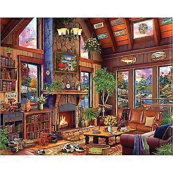 Fall Scenic Lake Wilderness Cabin Advanced Challenge Puzzle JI-1502