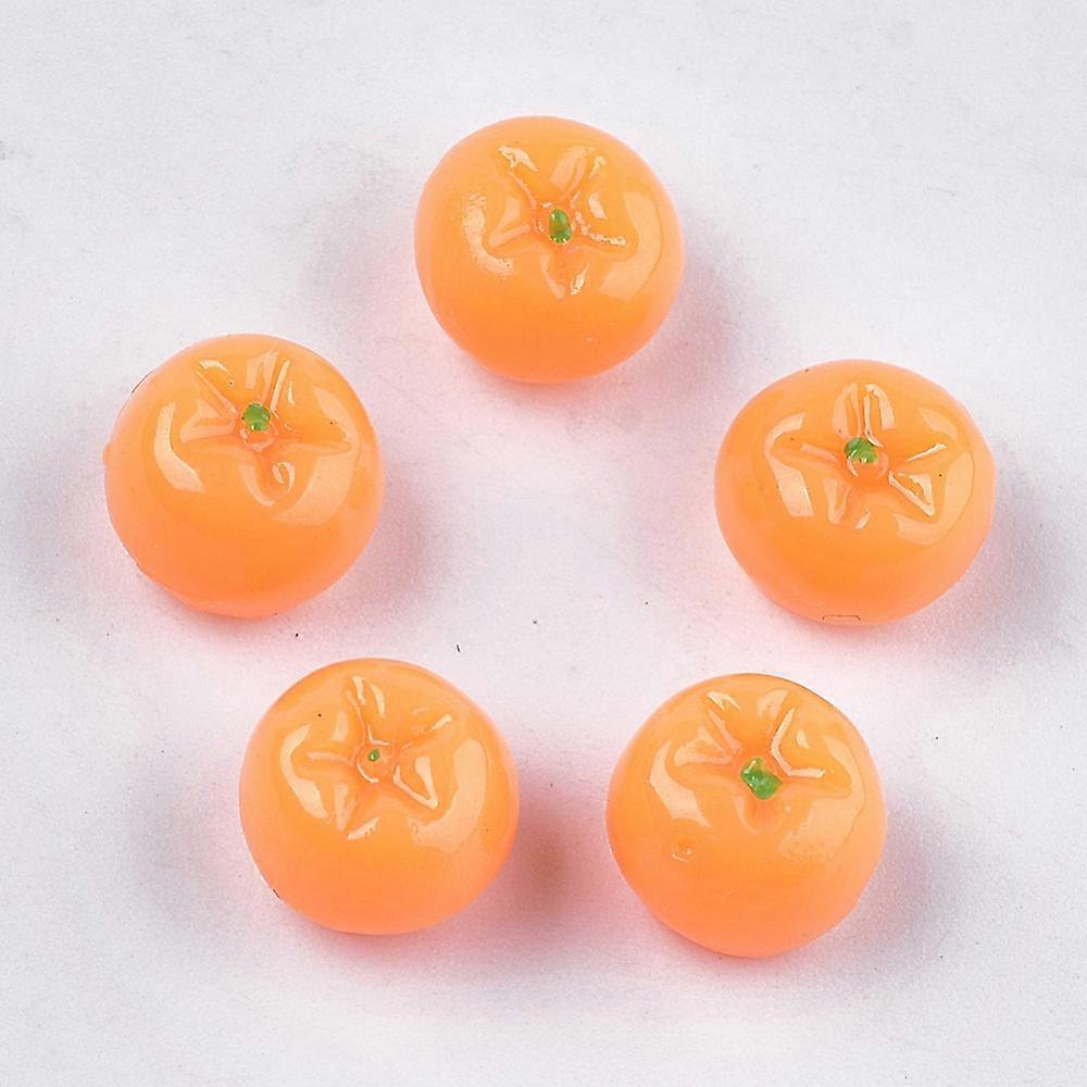 Resin Cabochons Persimmon Dark Orange 9x6.5~7mm