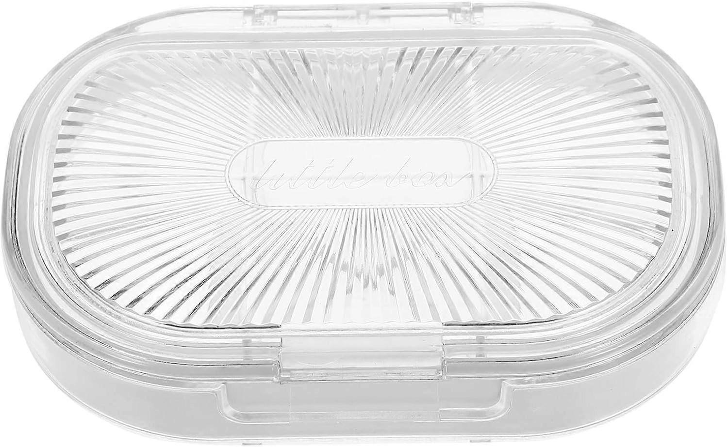 Lightweight Portable Pill Organizer with Six Compartments,Transparent