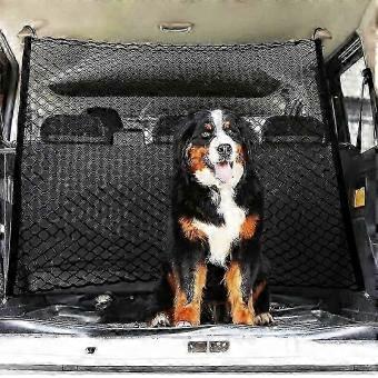 Double Layer Car Trunk Net, Portable Pet Car Net compatible with Dog, Universal Car Separation compatible with Dog Cat Black Thread 90*40cm-Good