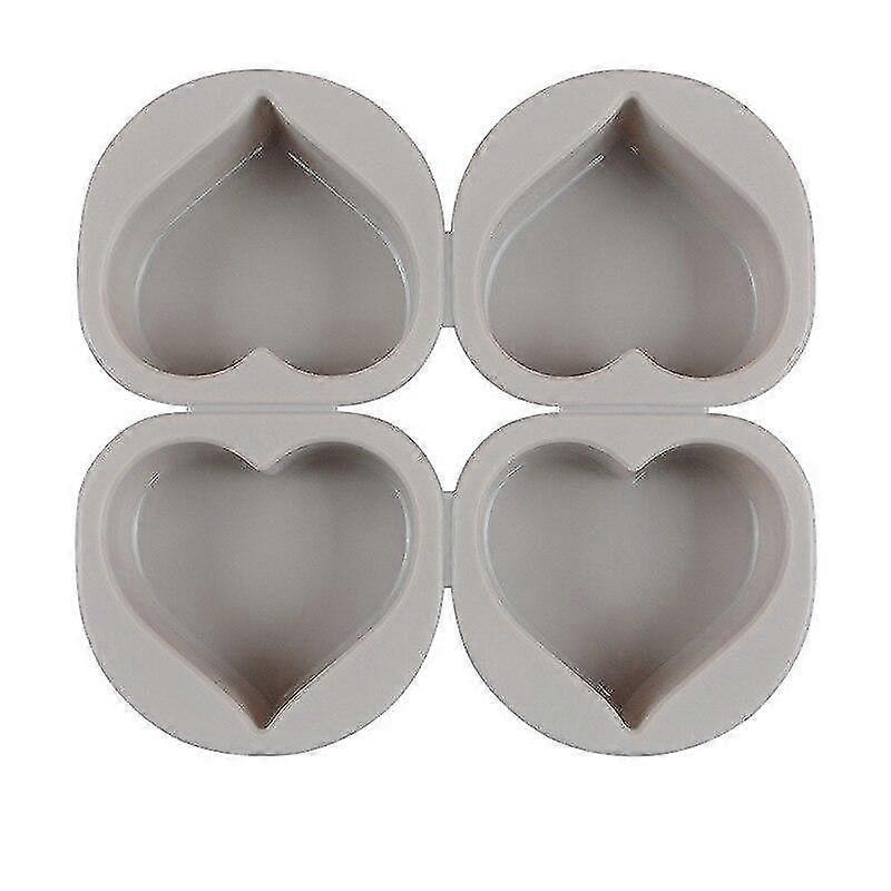 4 Cavity Heart Shape Silicone Soap Mold A