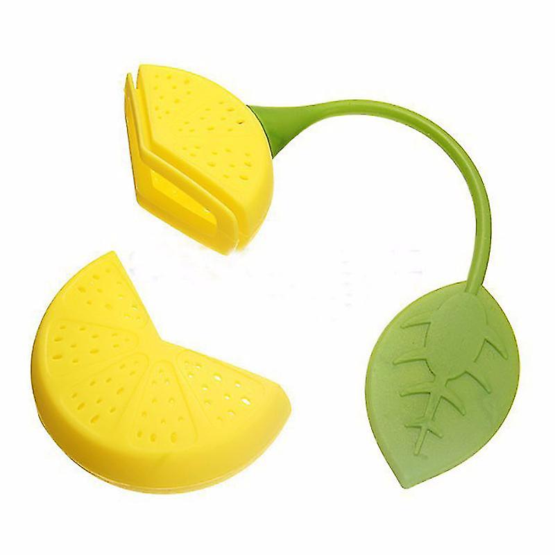 Pxcl Tea Filter Silicone Lemon Design Bulk Tea Filter Bag, Total Length About 19cm, Diameter: 5cm