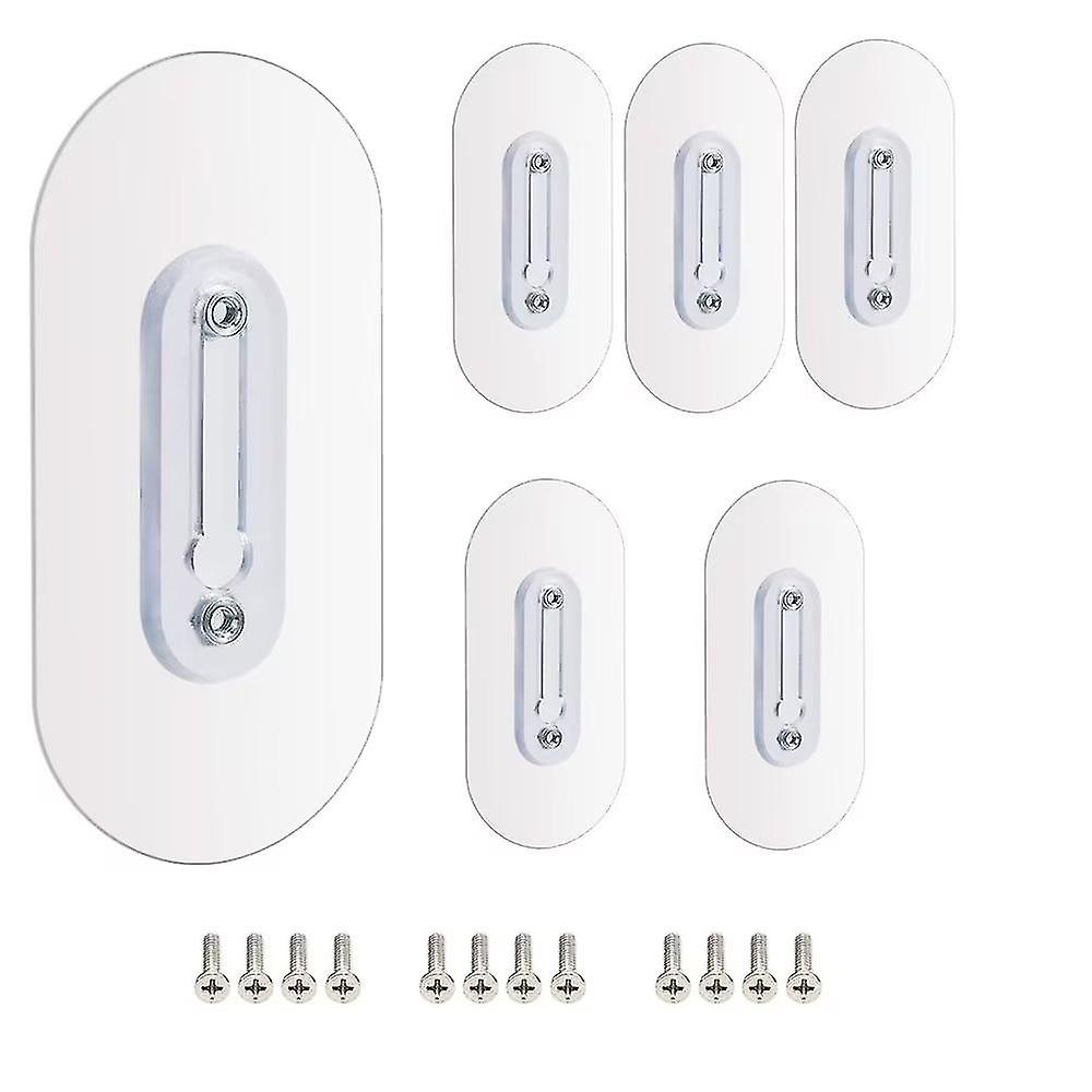6 Pack Adjustable Adhesive Screw Hooks With Screws For Bathroom Kitchen Wall Tile Shower