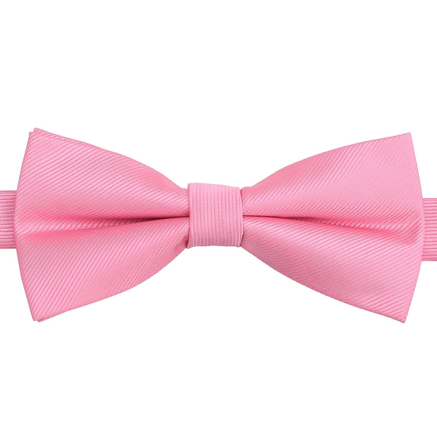 Watermelon Pink Plain Twill Pre-Tied Bow Tie