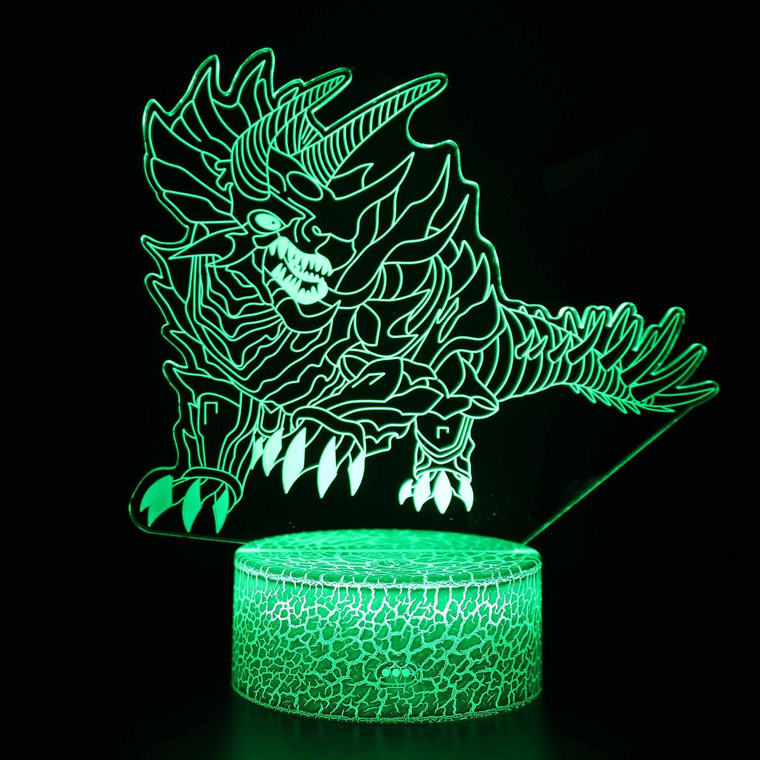 3D Touch Light Night 7 colors remote control Dinosaur #1118
