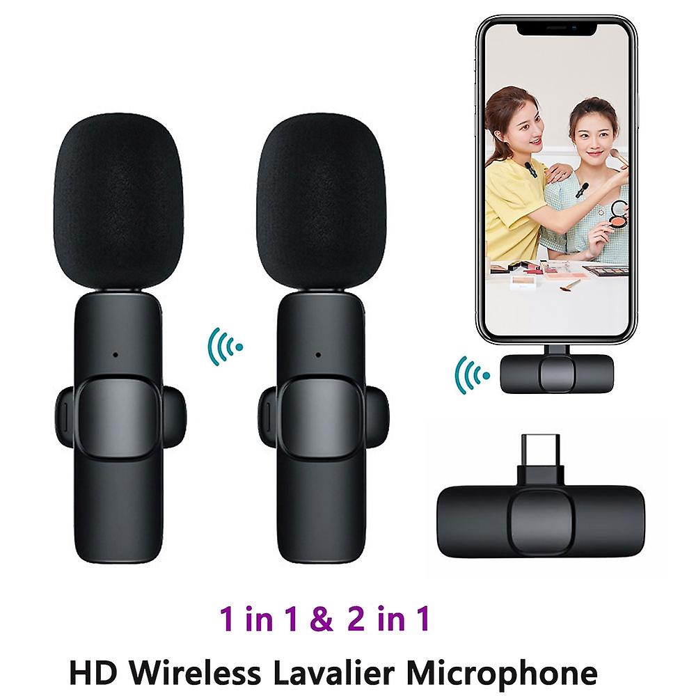 New Wireless Lavalier Microphone Portable Audio Video Recording Mini Mic For Iphone Android Live Broadcast Gaming Phone Mic