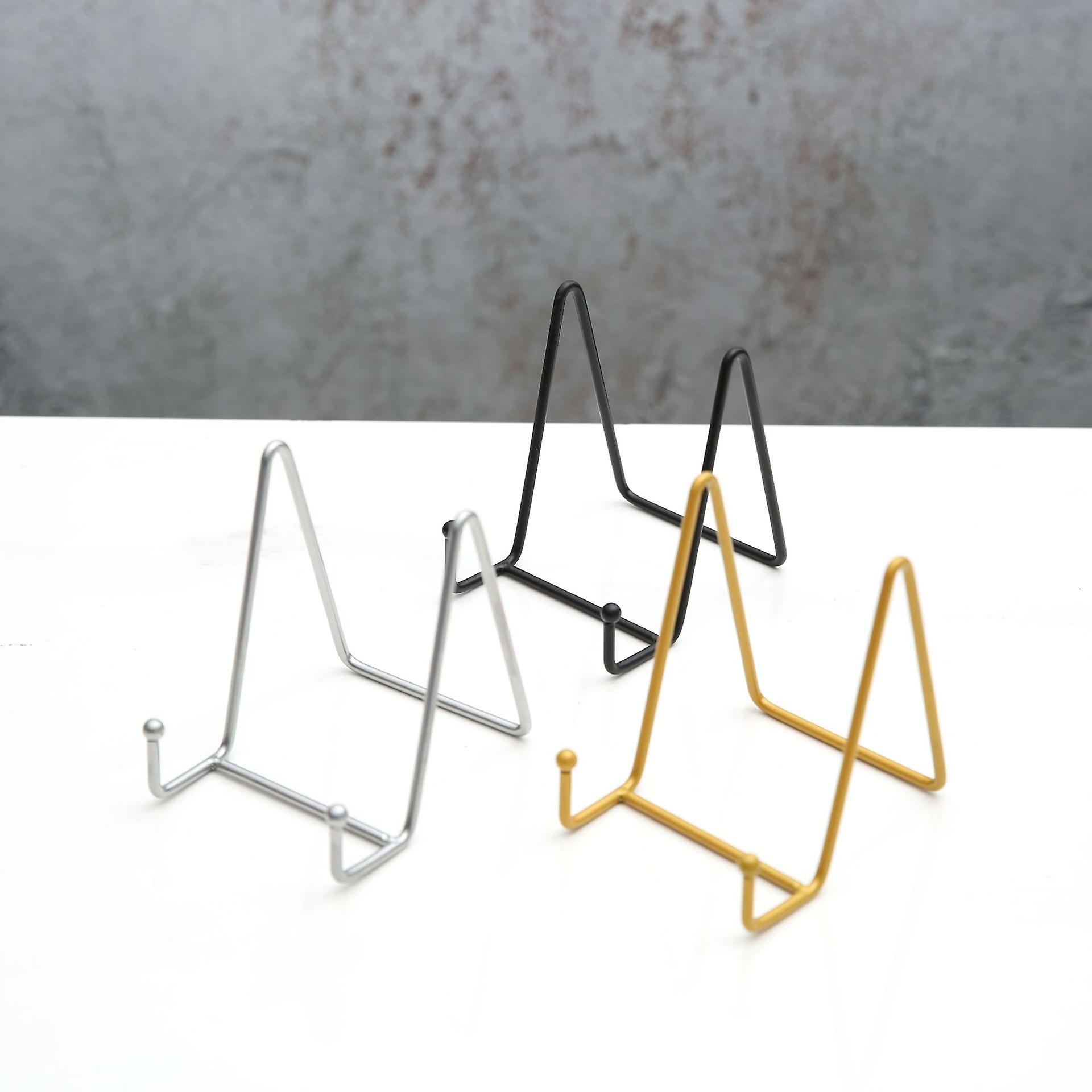 3pcs Metal Plated Square Wire Plate Stand Holder Easel Display
