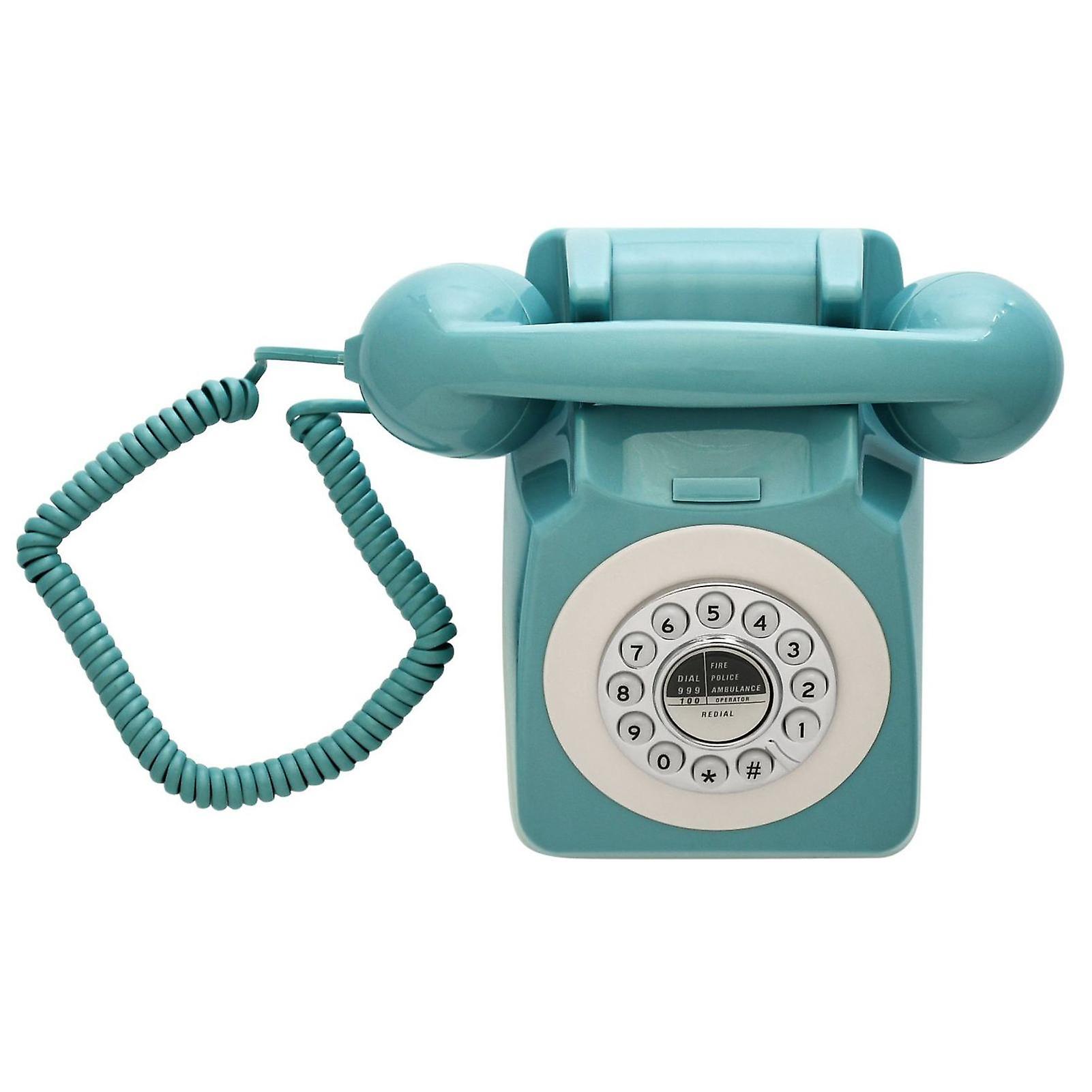 Desktop Corded Phone 80s Vintage Retro Style Telephone Desk Landline Phone Support Ring Volume