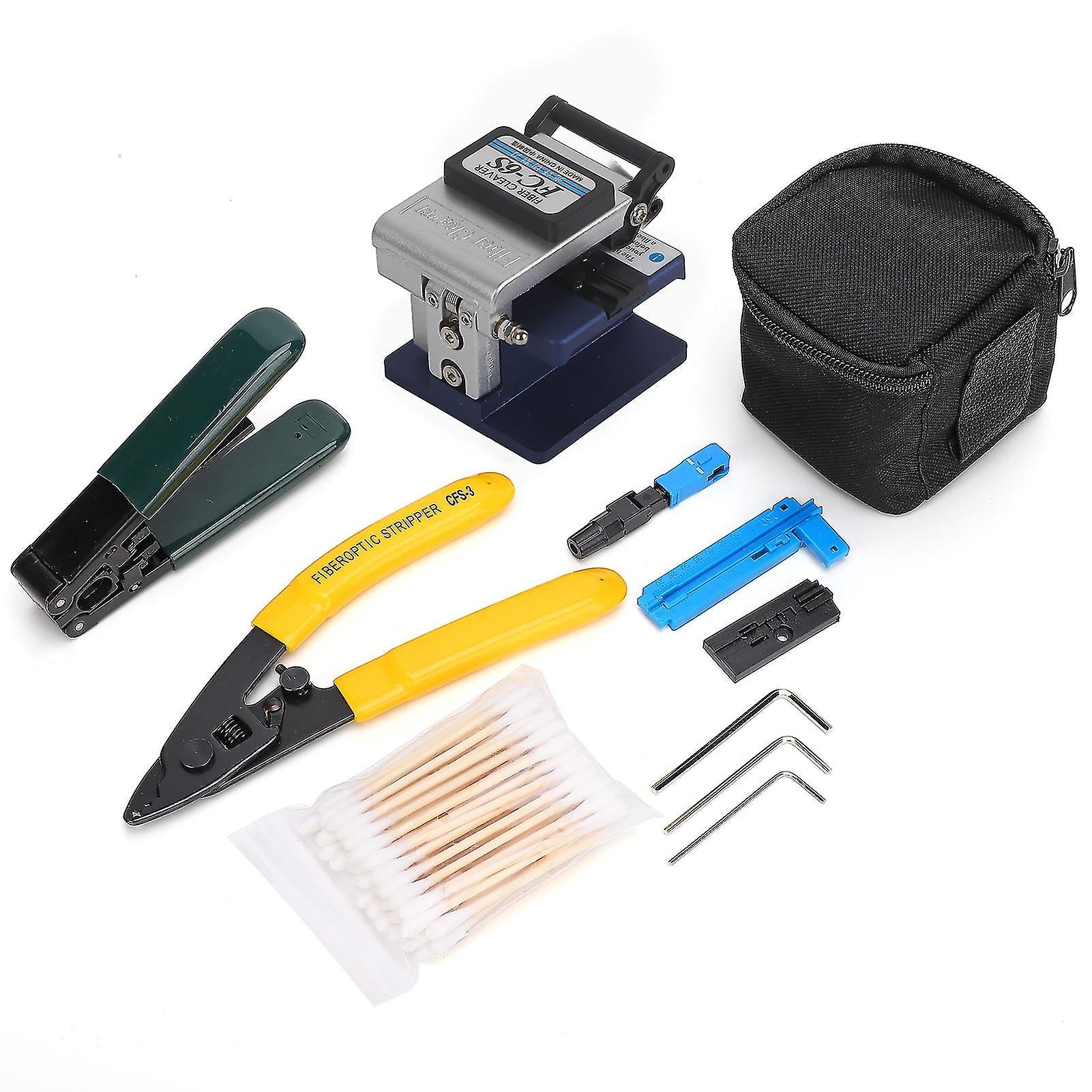 Ftth Splicing Splice Fiber Optic Stripping Tool Kit Set With Fiber Cleaver Fc-6s