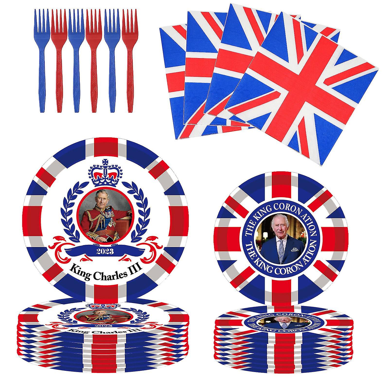Tischdecke King Charles Iii Flagge Platte Dekoration Teller Serviette Tasse-40% Rabatt