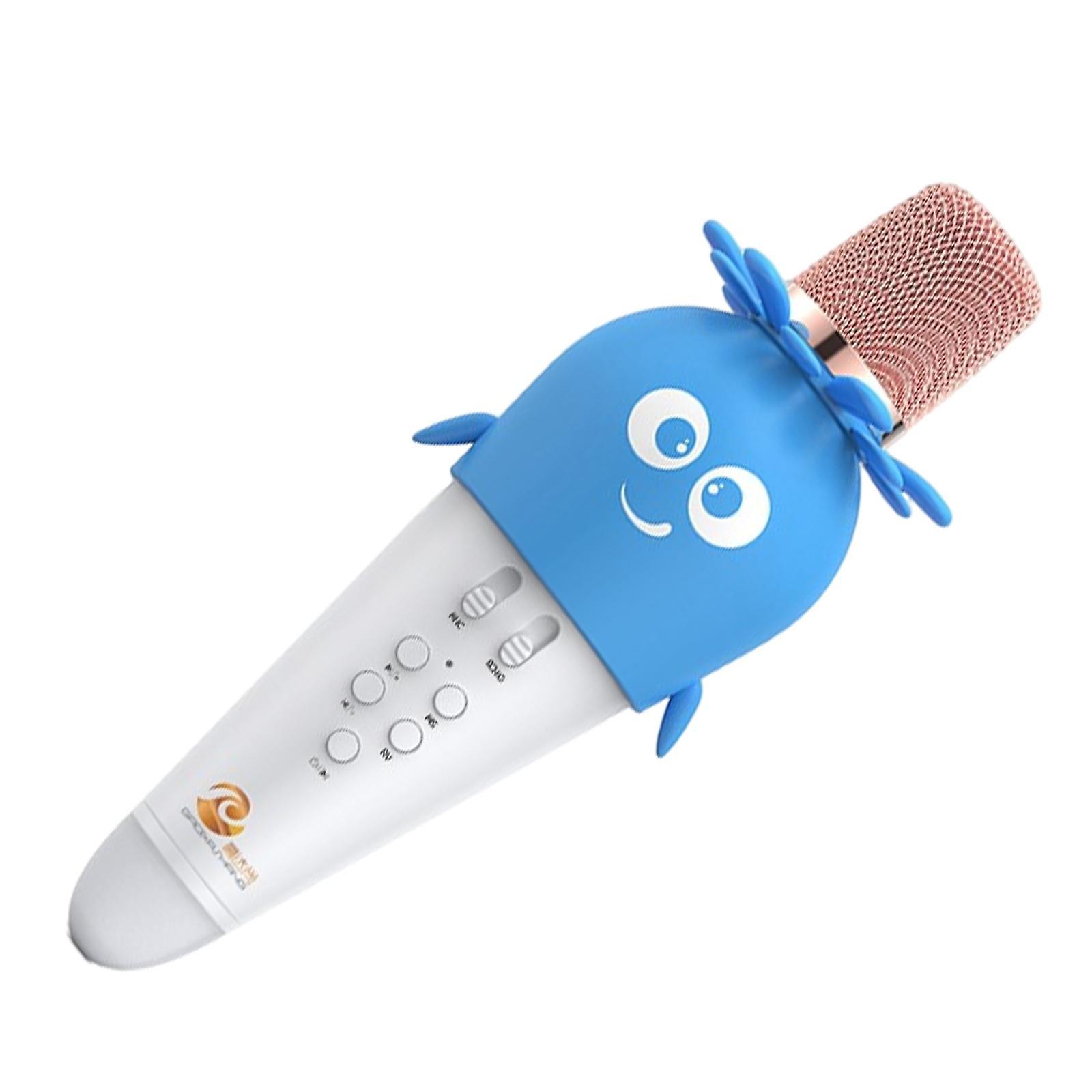 Wireless Bluetooth Microphone Speaker Bluetooth Mic for Party Home Ktv Blue