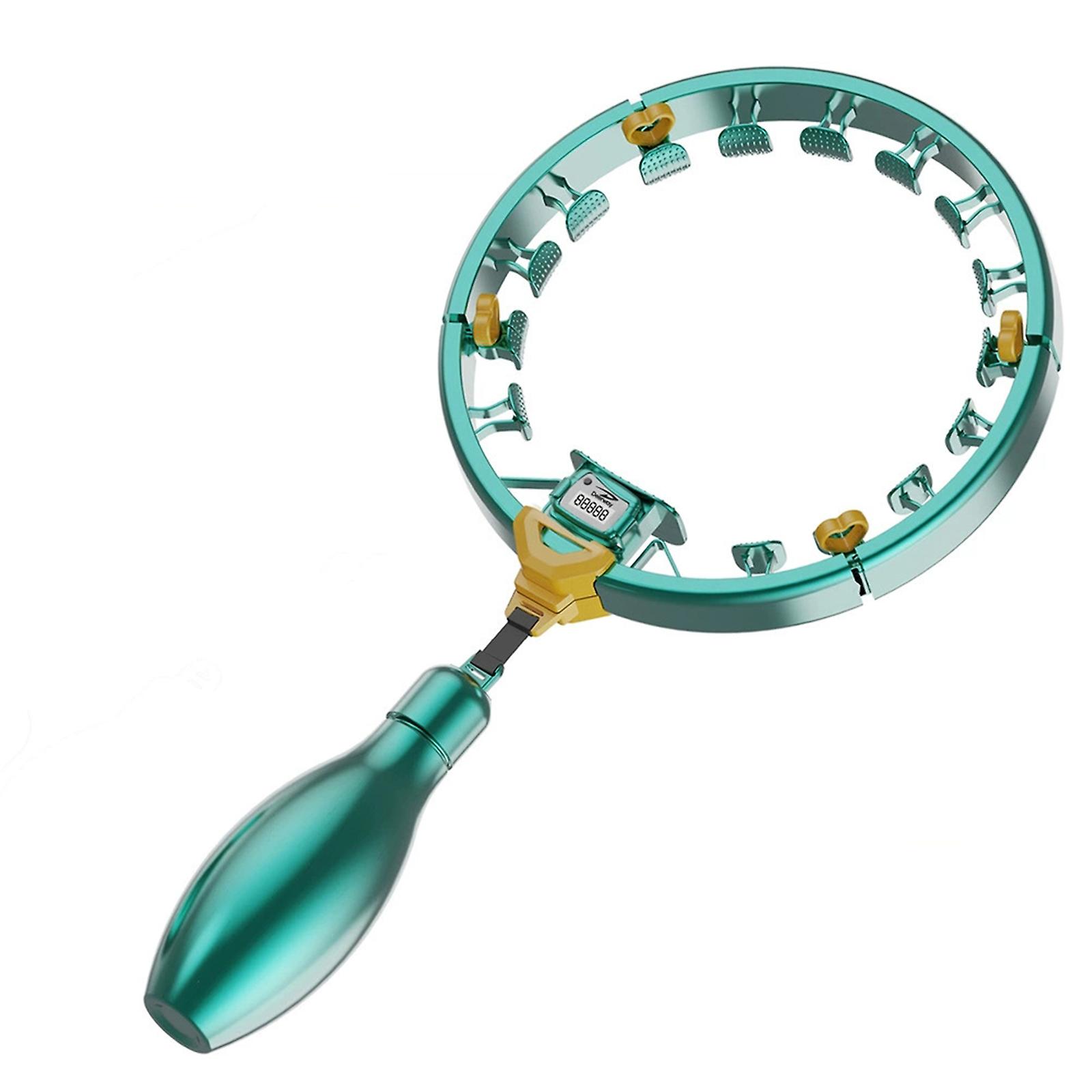 スマートフラスリングフープ、スマート加重フィットネスフープ腹部エクササイズ機器、360度自動回転ボール体操