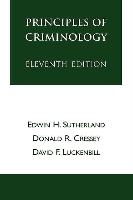 Principles Of Criminology by David F. Luckenbill Paperback Book