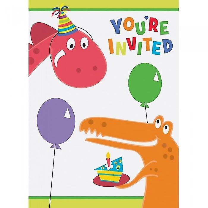 Unique Party Dinosaur Birthday Invitations (Pack of 8)