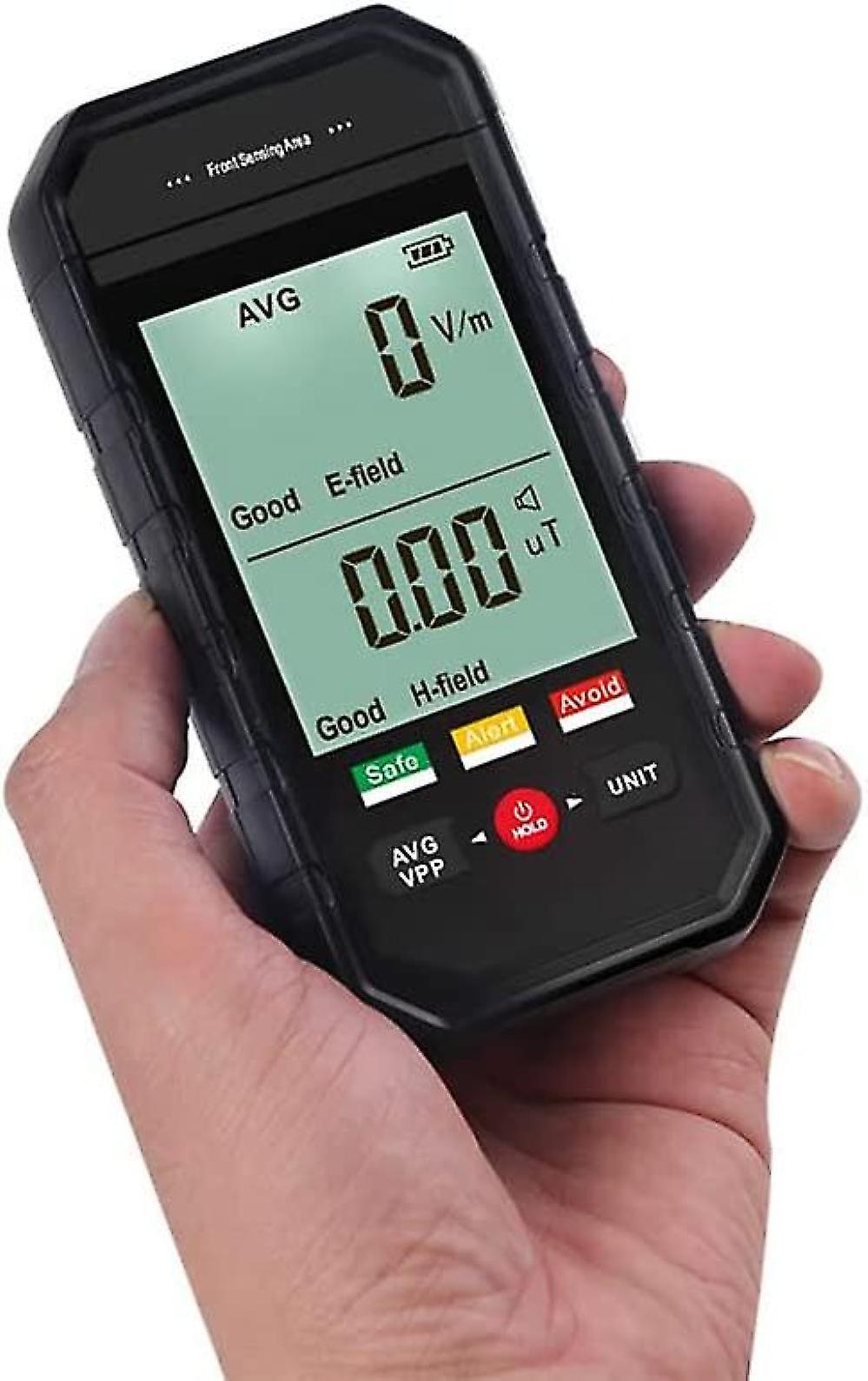 Nuclear Radiation Detector Lcd Digital Display Geiger Counter Radiation Detector Portable Electromagnetic Radiation Tester With 3 Color Lamp For Emf I