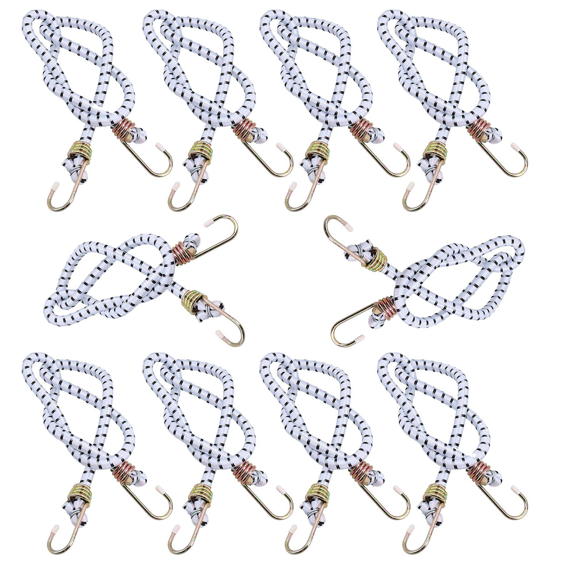 36” Heavy Duty Bungee Cords Fasteners Tie Downs Fastening Metal Hooks 10pk