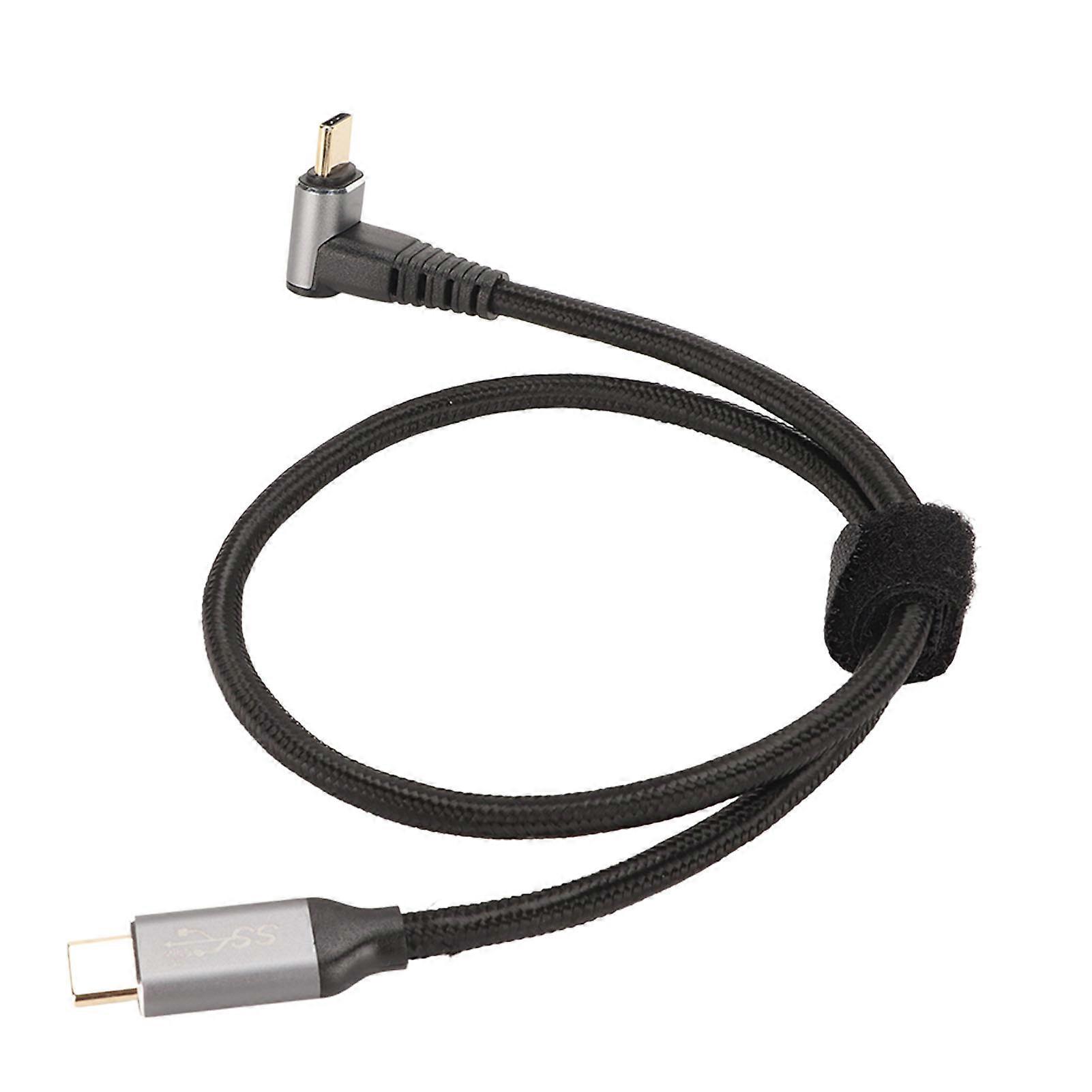 USB-C Auf USB-C Kabel 90 Grad, 50 Cm – PD 100W, 10 Gbps, 4K@60Hz, Nylon Geflochten, Für Steam Deck & VR