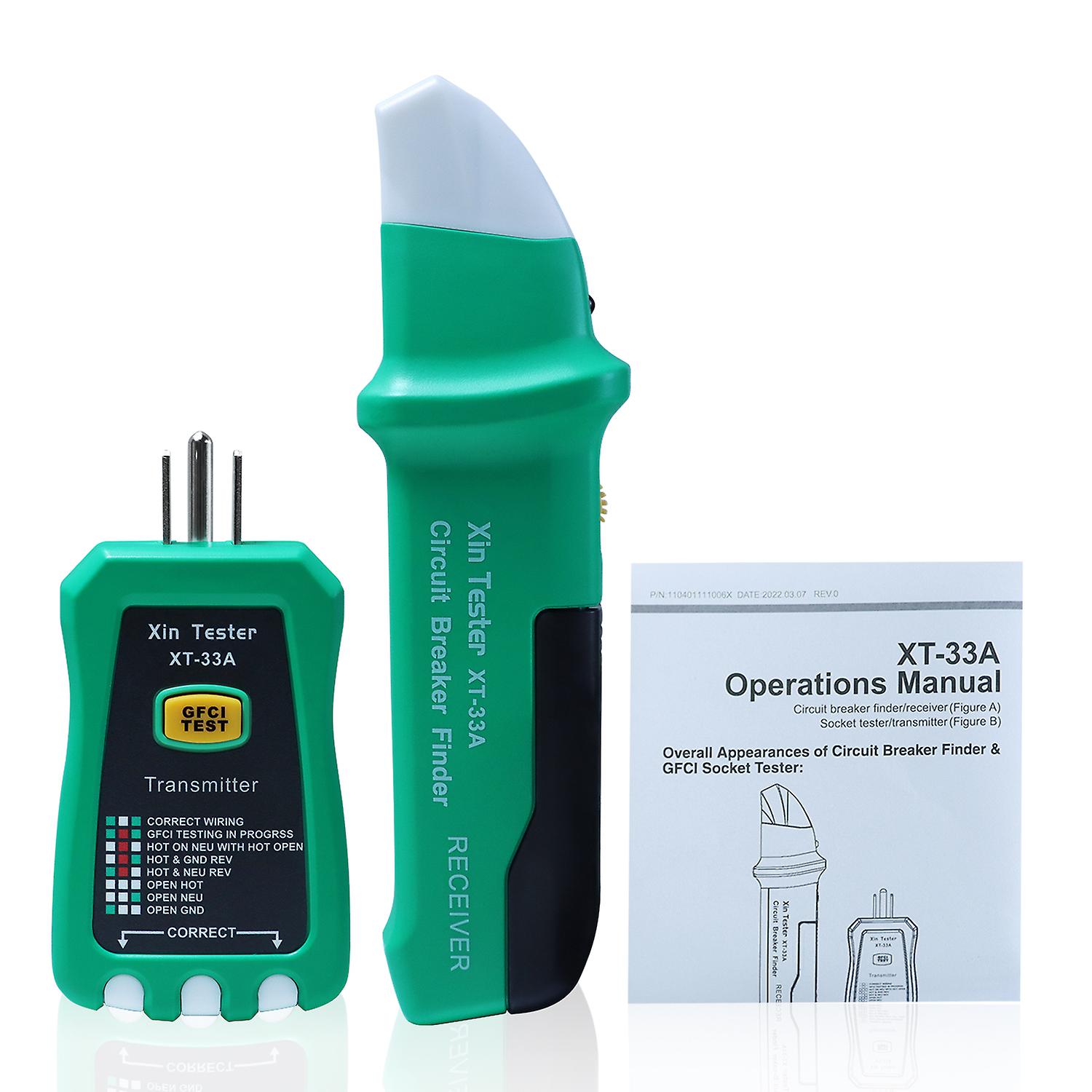 Xin Tester Electrical Socket Tester Locator Digital Circuit Breaker Finder Automatic Receptacle Detector Xt-33a 90-120v