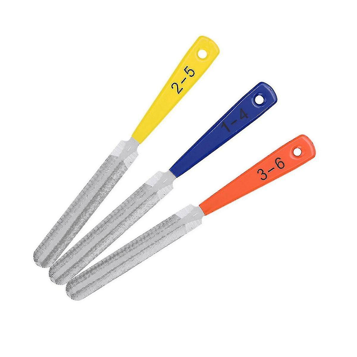 3-pack Dubbelsidig Gitarrmutter Slitsad Sadelfil Luthier Gitarr Stål Fret Nut Fil Gitarr Bas M