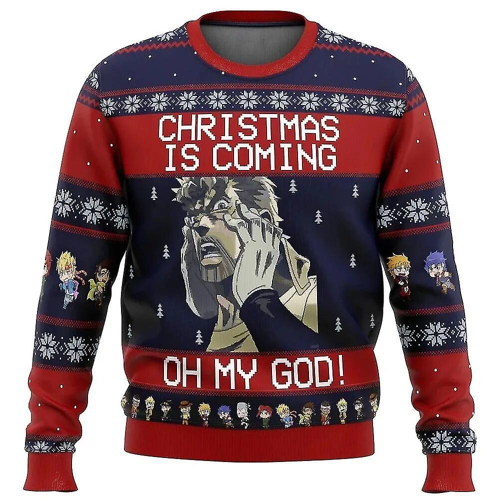 Jojos Tuhaf Macera Çirkin Noel Kazak Hediye Noel Baba Kazak Erkekler 3d Sweatshirt Ve Üst Sonbahar Ve Kış Bezi