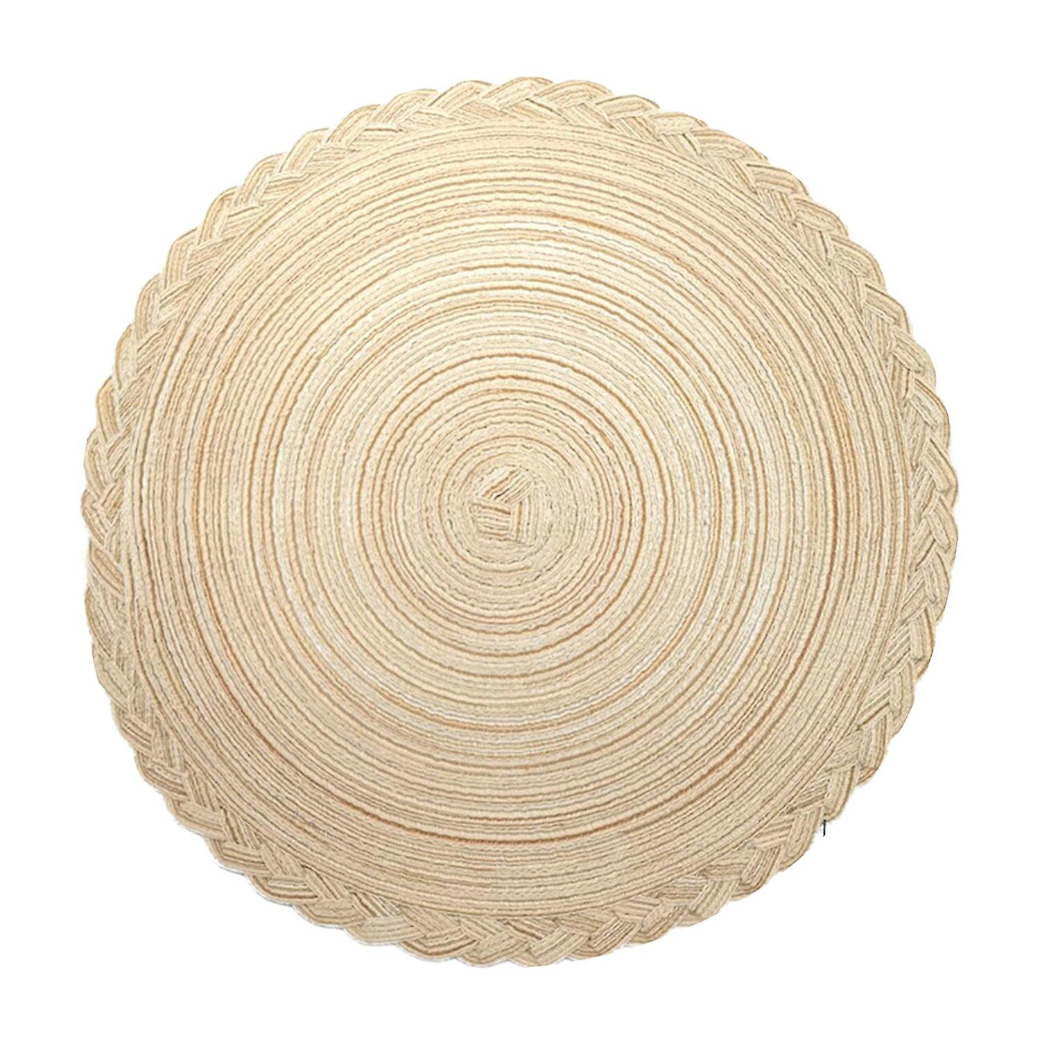 ZHOUBA Table Placemat Round Shape Braided Heat-resistant Tableware Pot Holder Mat for Bar