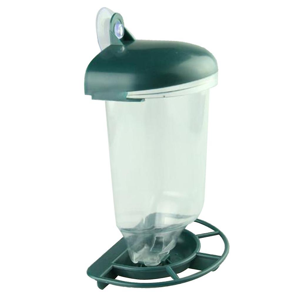 Outdoor Glass Window Viewing Bird Feeder Automatic Seed Peanut Suction Up