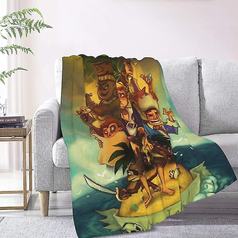 Custom Name Blanket Monkey Island Tapestry Personalized Blankets Birthday Gift Customized Diy