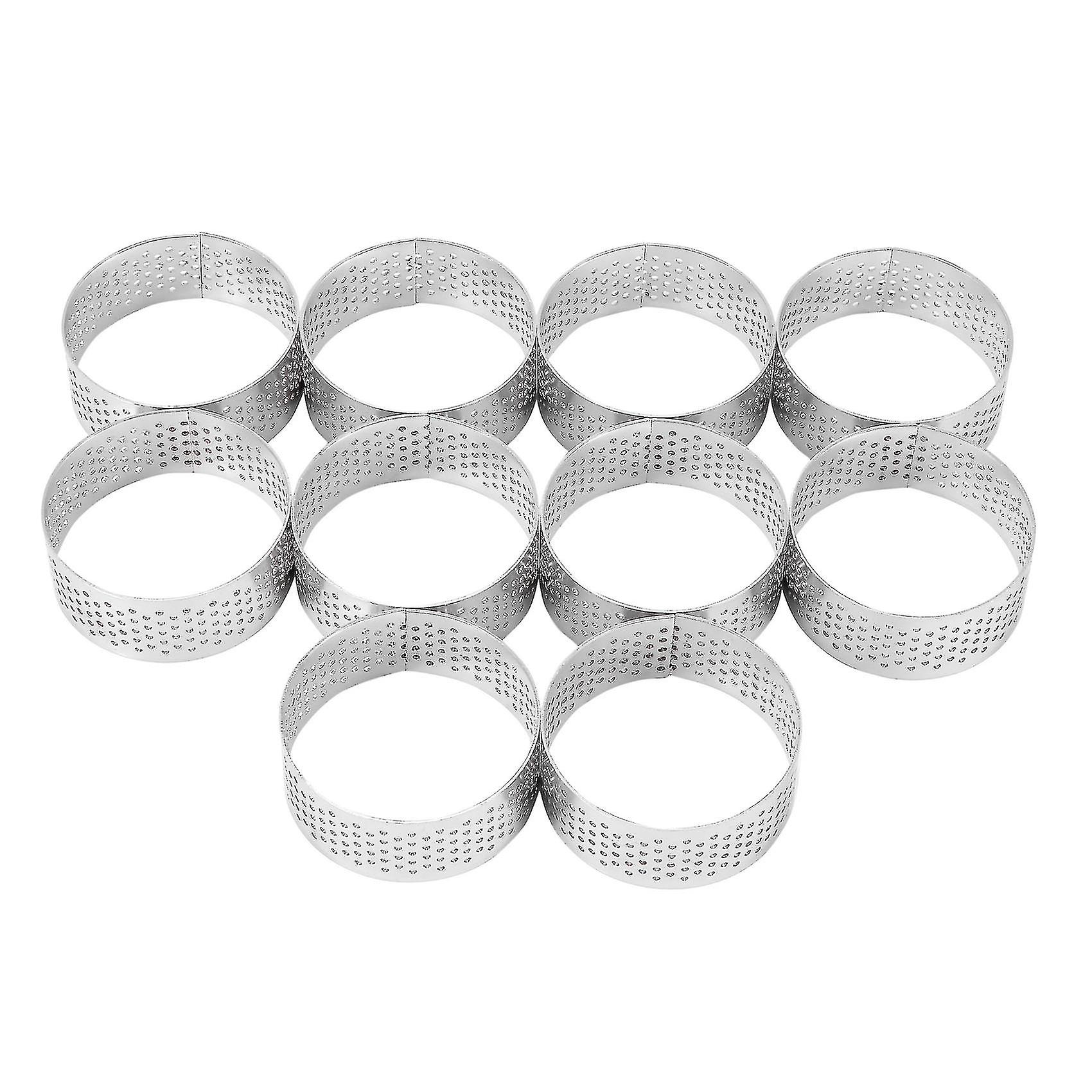 10 Pack 5Cm Tart Ring, Hittebestendige Geperforeerde Cake