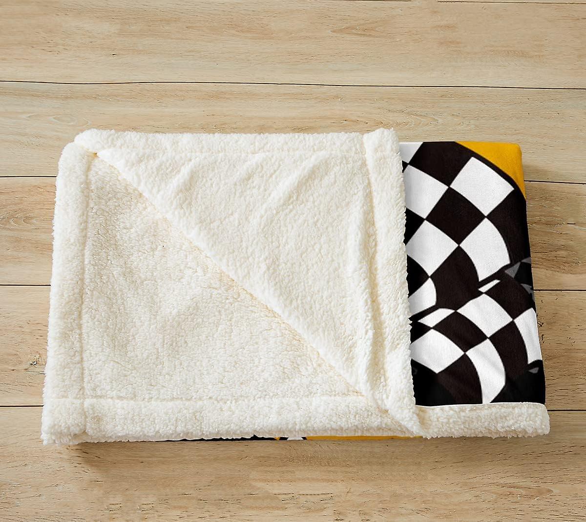 Rennsport-Plüschdecke Mit Auto-Print – Fleece & Sherpa, Weich, Für Couch & Bett, Mehrere Größen
