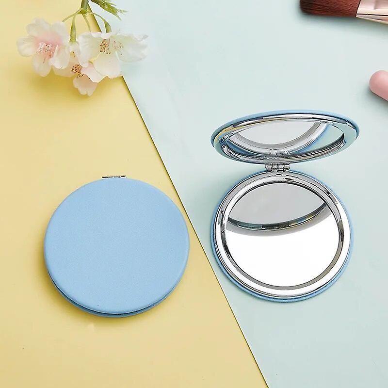 مرآة قابلة للطي محمولة صغيرة من جانب واحد عالية الوضوح جانبية مزدوجة التكبير مرآة ماكياج محمولة مرآة جانبية مزدوجة مستديرة ~ 18683