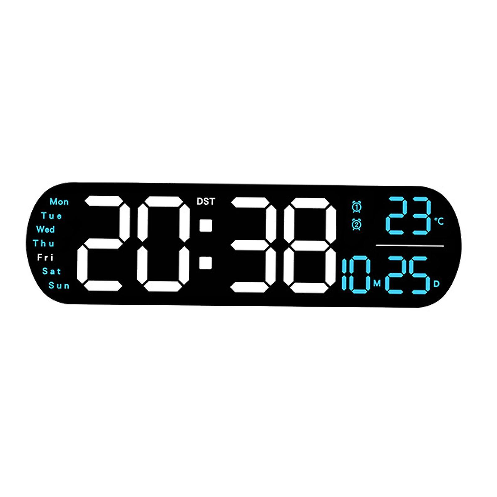 Digital Alarm Clock Colorful Night Light Remote Control Dst with Temperature Display for Office Bedside Dorm Home Living Room