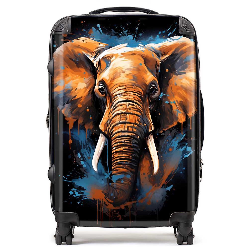 Splashart Elephant Blue Suitcase