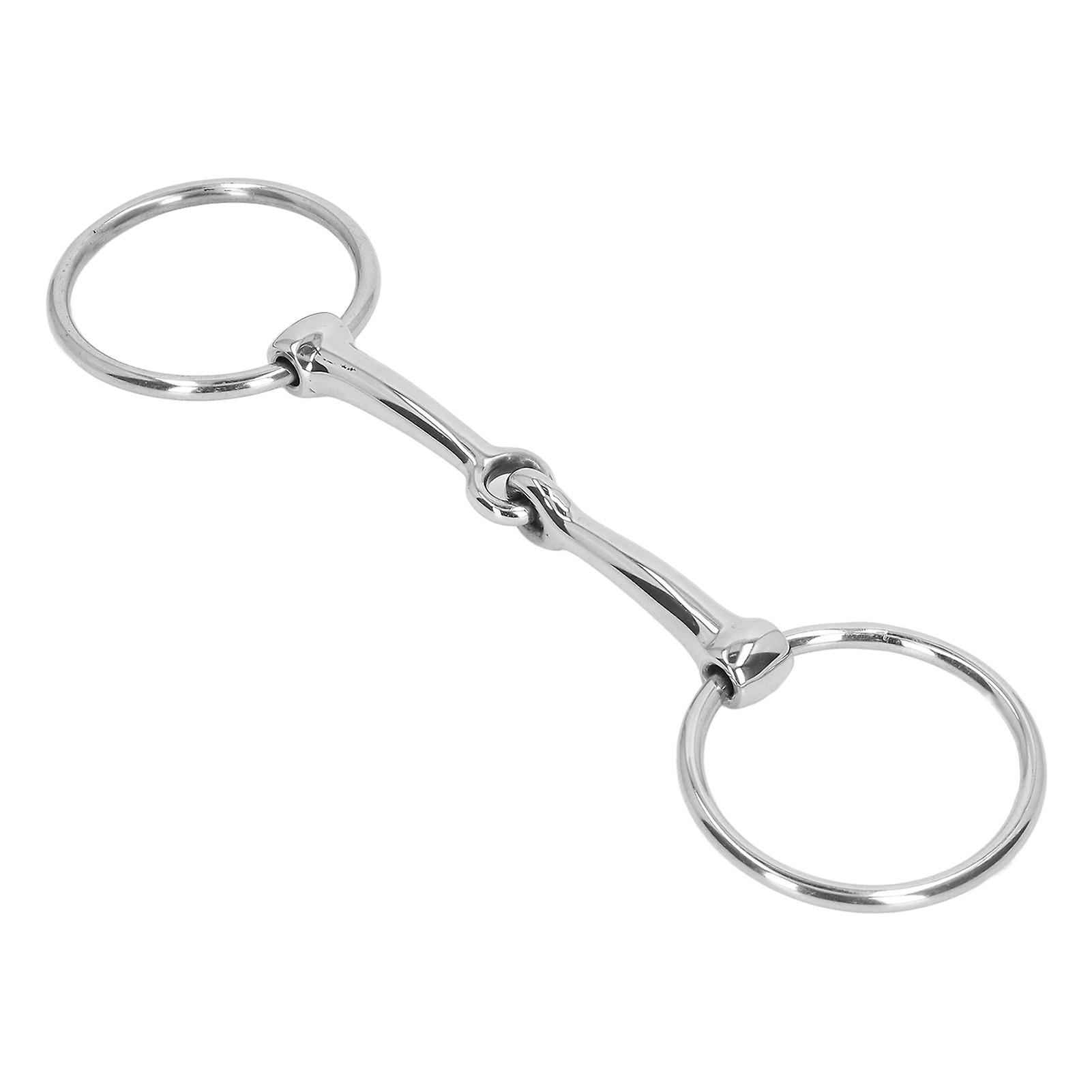 Horse Mouth Bit Stainless Steel Loose Ring Horse Snaffle Bit Anti Biting Mouth Bit for 125mm Horse Mouth