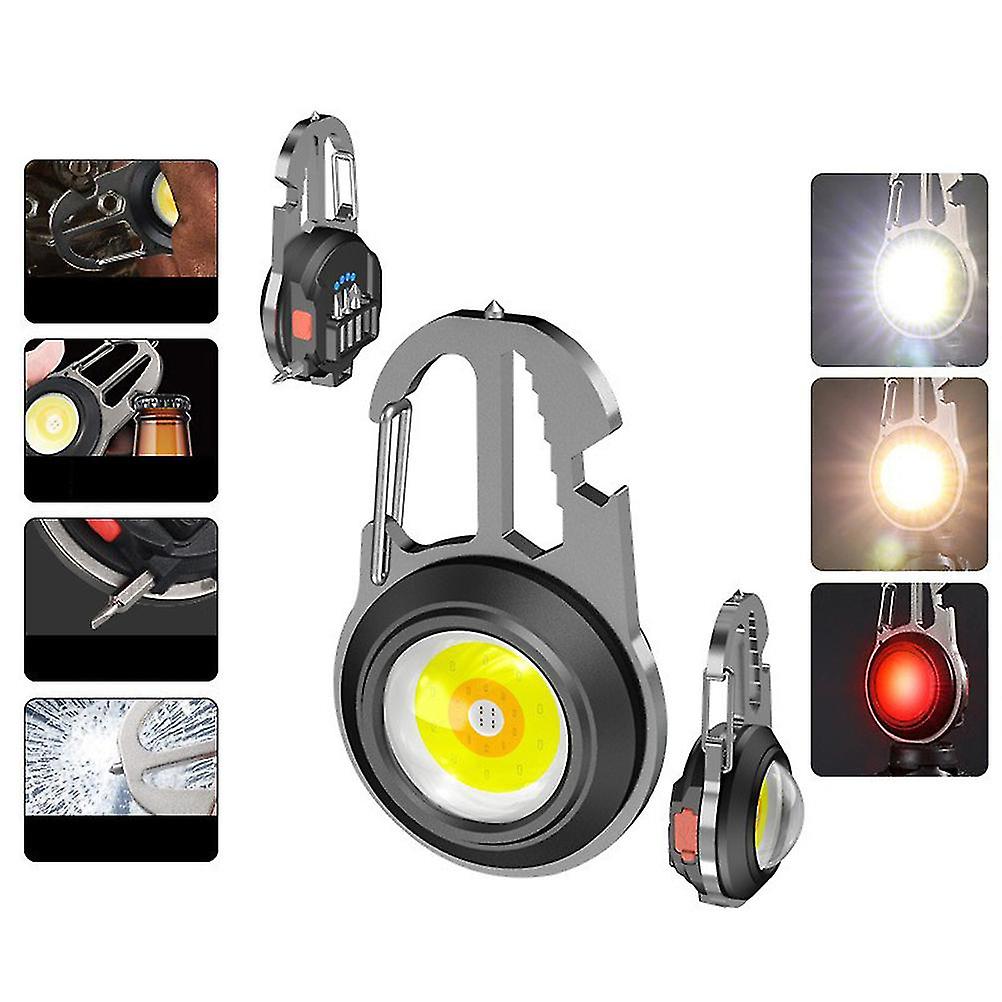 Mini Flashlight Keychain Rechargeable Cob Waterproof Portable Led Work Light